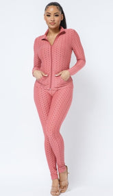 Honey Comb Mauve  Pant Set